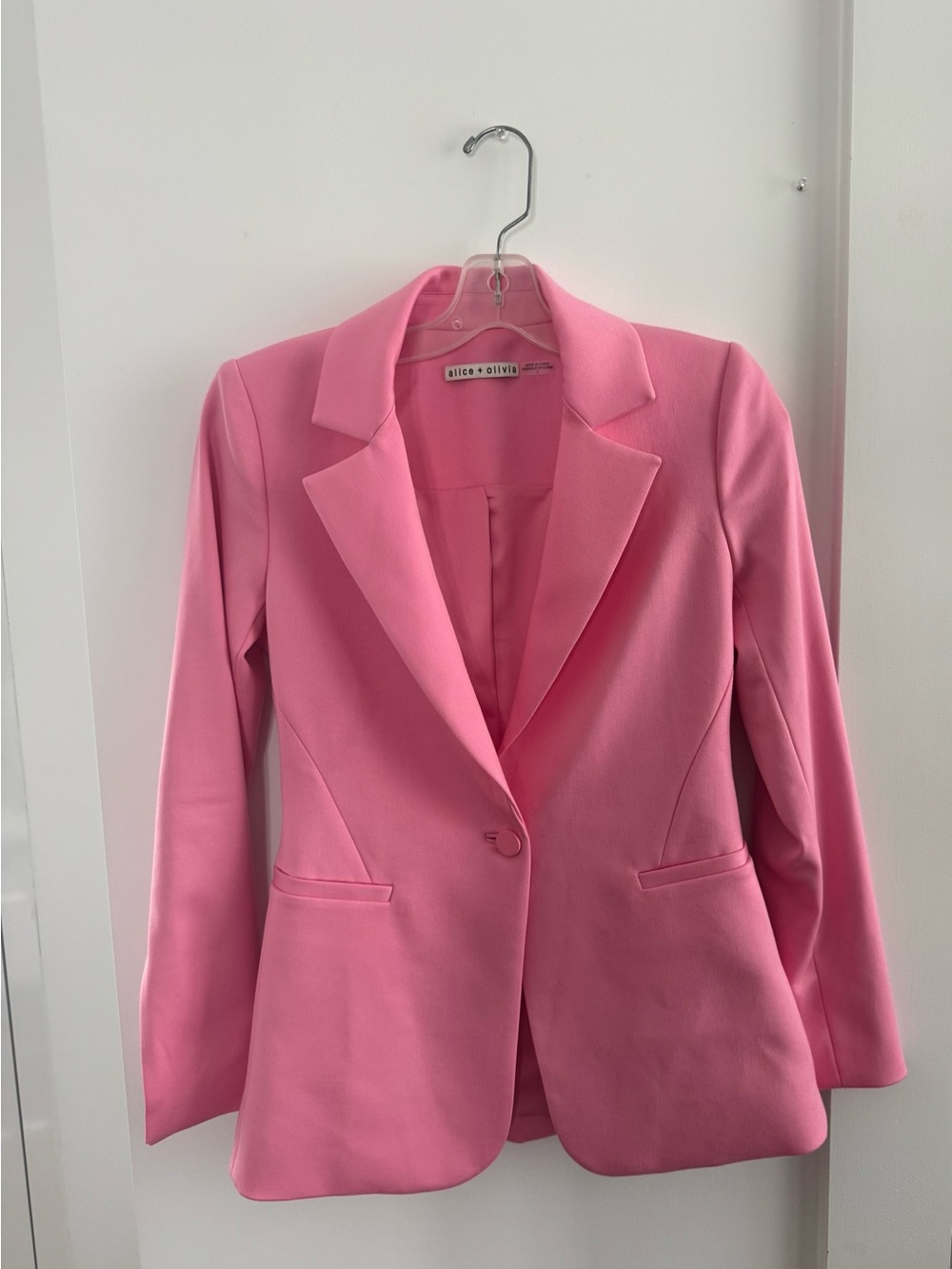 Alice + Olivia Pink Single-Button Tailored Blazer